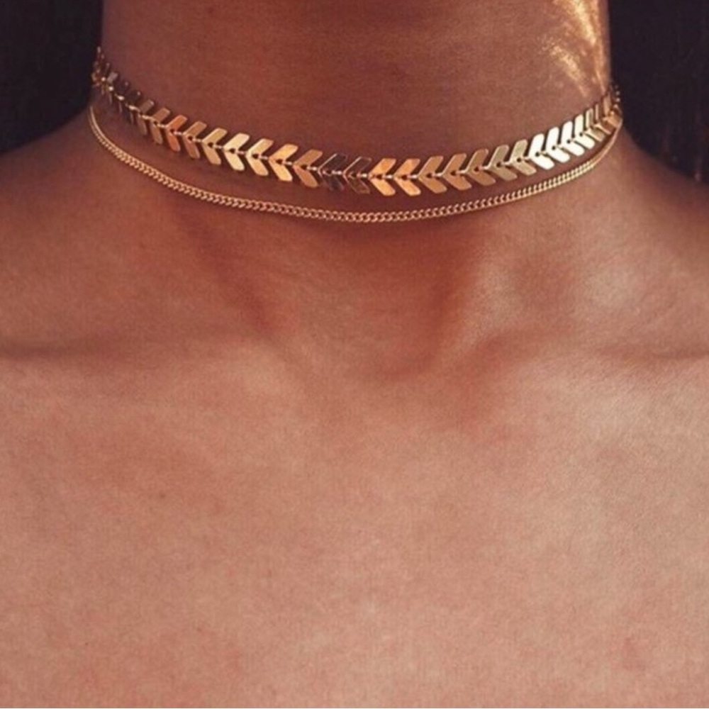BEAUTIFUL 2 LAYERED GOLD CHOKER